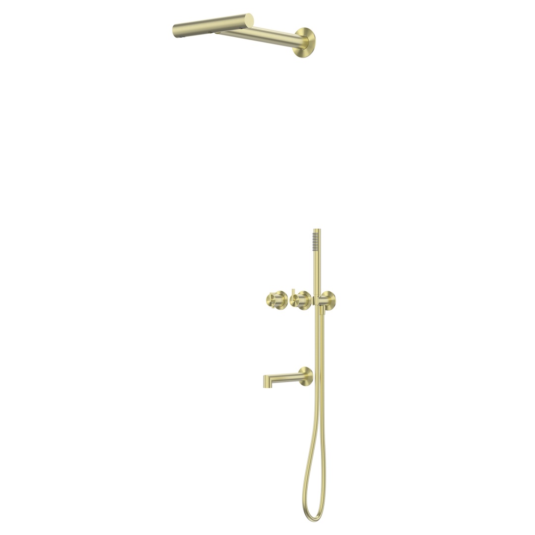 Душевая система ABBER Perfekte 316 AF8A50BG скрытого монтажа с изливом, золото брашированное в строительном магазине