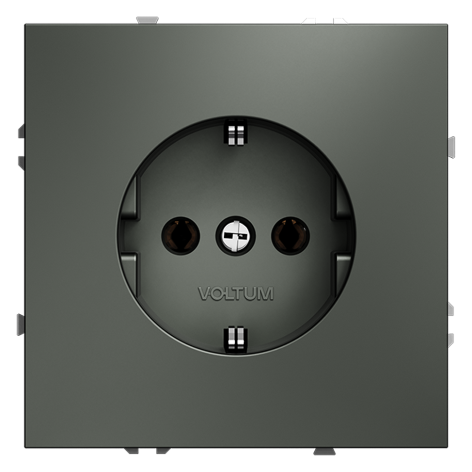 Розетка встраиваемая VOLTUM S70 с заземлением 16А, (титан) в строительном магазине