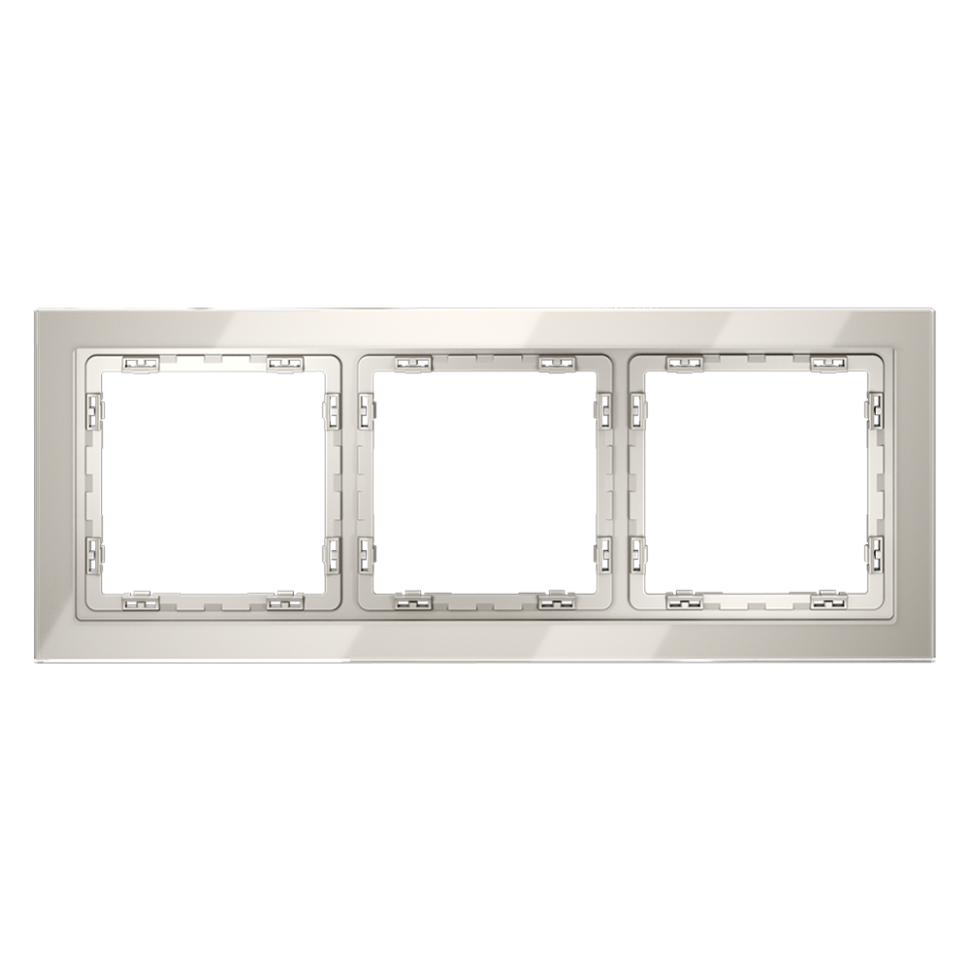 Рамка стеклянная VOLTUM S70 на 3 поста, (кашемир, стекло) в строительном магазине