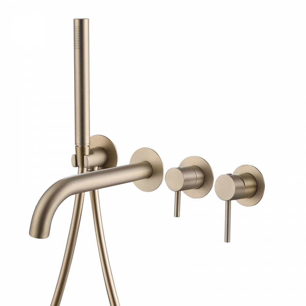 Смеситель ABBER Wasser Kreis AF8130G для ванны скрытого монтажа, золото матовое в строительном магазине