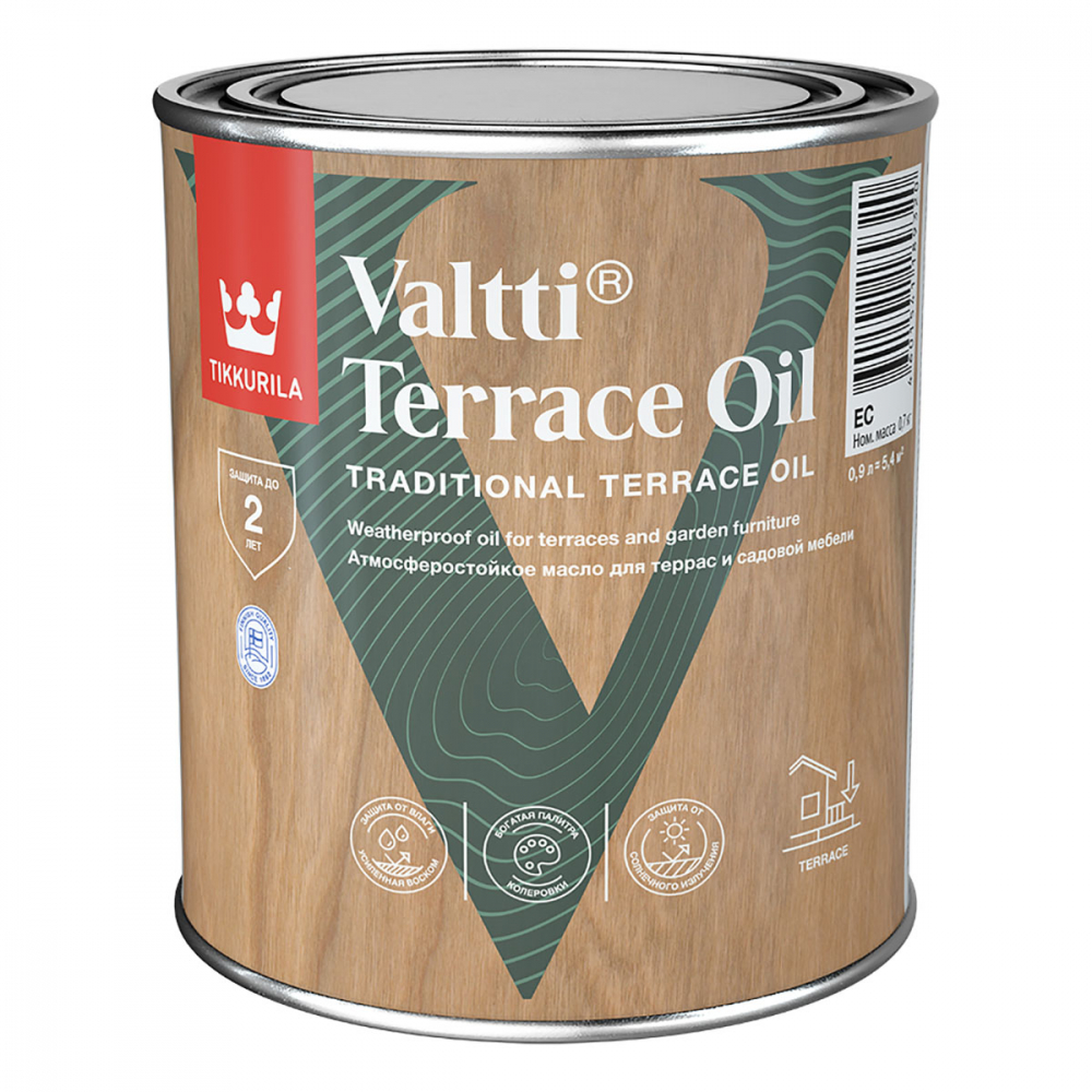Масло для террас и садовой мебели Tikkurila Valtti Terrace Oil Атмосферостойкое колеруемое 9л в строительном магазине