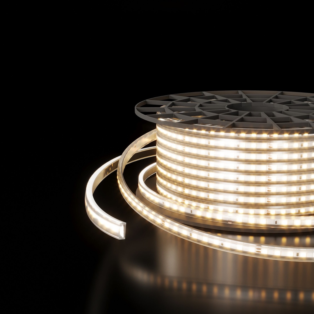 Светодиодная лента  220 В 14,4 Вт/м 120 Led/м 2835 IP65, дневной белый 4200K, 50 м Лента светодиодная 220V 14,4W 120Led 2835 IP65 дневной белый, 50 м в строительном магазине