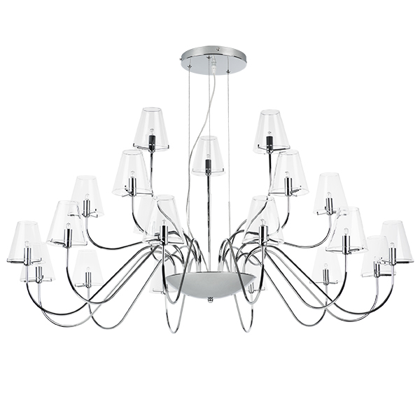 758214 Люстра подв. DIAFANO 21х40W G9 ХРОМ/ПРОЗРАЧНЫЙ в строительном магазине