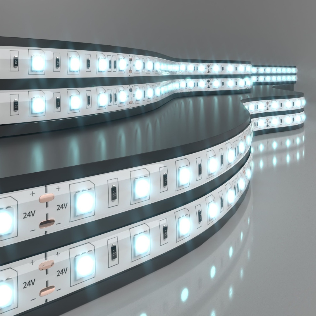 Светодиодная лента 24 В 14,4 Вт/м 60 Led/м 5050 IP65, холодный белый 6500K, 5 м Лента светодиодная 24V 14,4W 60Led 5050 IP65 холодный белый, 5м в строительном магазине