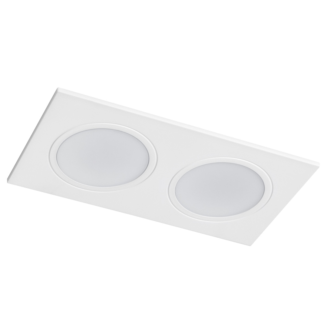 012826 Рамка (светильник) PVC д/LED-модулей 941хх и LED-ламп D50мм PIANO 2x QUAD БЕЛЫЙ IP65 в строительном магазине