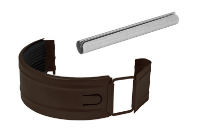 Соединитель желоба в комплекте Aquasystem PURAL RR 32 (темно-коричневый) 90/125