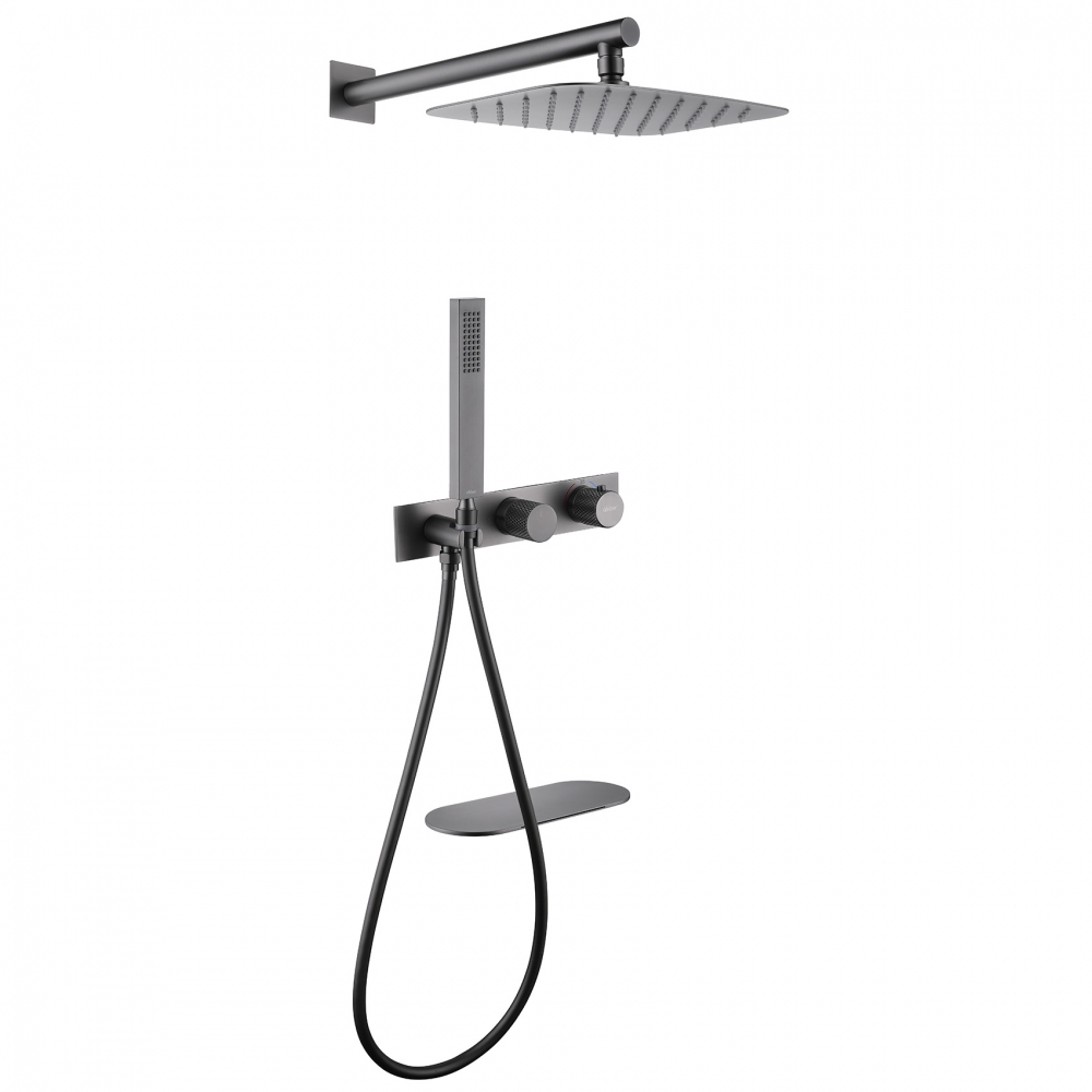 Душевая система ABBER Rund AF8750NG скрытого монтажа с изливом, термостат, никель в строительном магазине