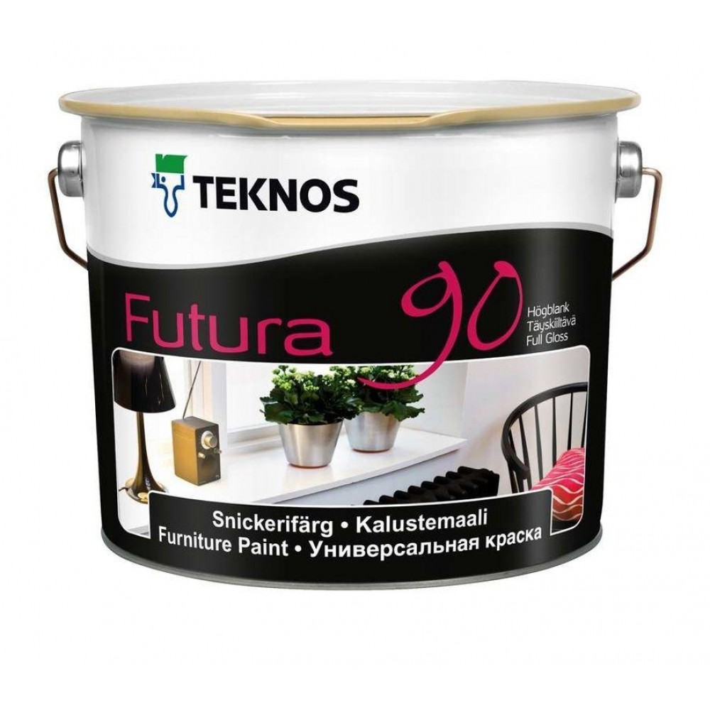 Эмаль универсальная TEKNOS FUTURA 90 (Текнос Футура 90) глянцевая 2,7л в строительном магазине