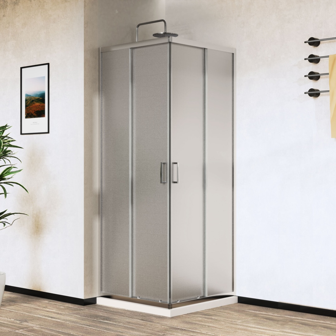 Душевой уголок Vincea City VSS-5CT800MT, 800x800, хром, стекло текстурное в строительном магазине