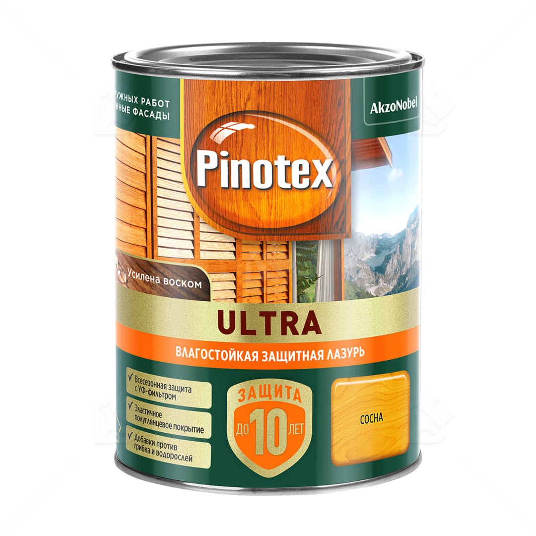 Пропитка Pinotex Ultra AWB полуглянцевая сосна 0,9 л