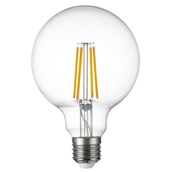 933104 Лампа LED FILAMENT 220V G95 E27 8W=80W 720LM 360G CL 4000K 30000H в строительном магазине