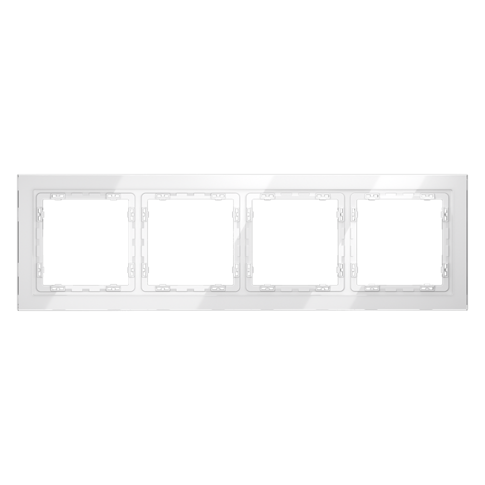 Рамка стеклянная VOLTUM S70 на 4 поста, (белый, стекло) в строительном магазине