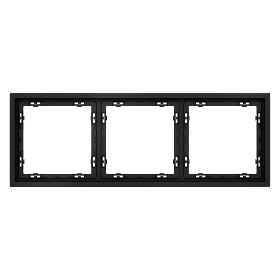 Рамка пластиковая VOLTUM S70 на 3 поста, (черный матовый) в строительном магазине