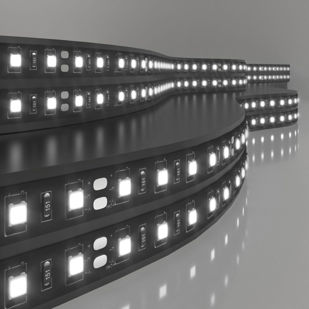 Светодиодная лента 120 Led 9,6 Вт IP20, 6500K холодный белый, 5 м 2835 24V 120Led 9,6W IP20 Black в строительном магазине