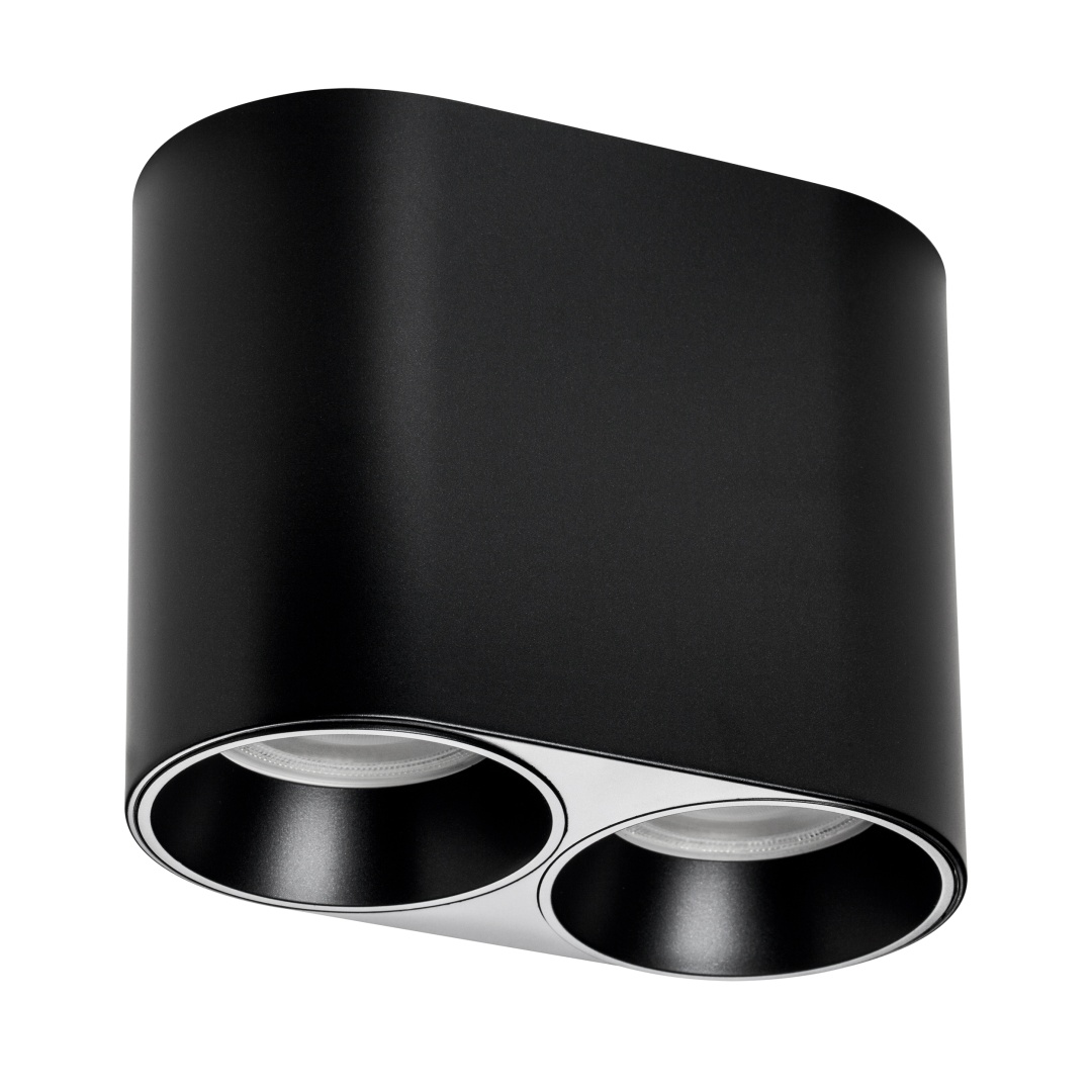 213467 Рамка (светильник) PVC д/LED-модулей 941хх и LED-ламп D50мм RULLO 2x ROUND ЧЕРНЫЙ в строительном магазине