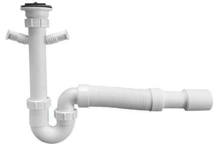 Сифон трубный P/S-образный McAlpine (1 1/2'х40мм) c выпуском, 2-мя адаптерами MRSK10 в строительном магазине