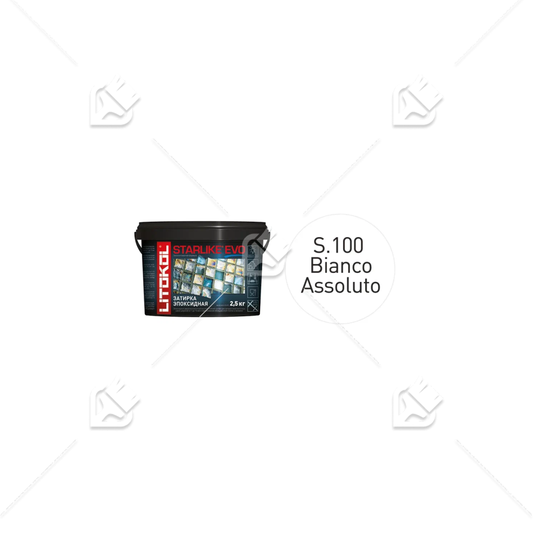 Затирка Litokol Starlike Evo S.100 абсолют белый 2,5кг.