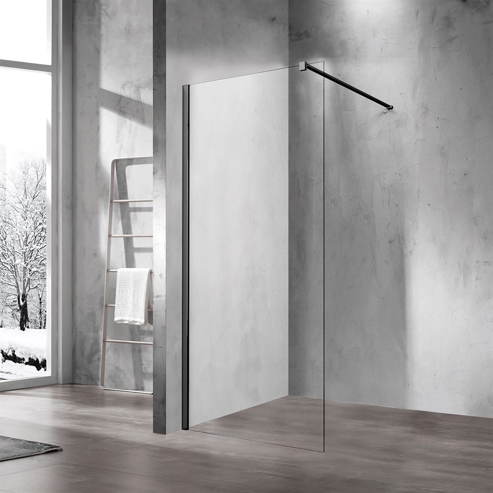 Душевая перегородка Vincea Walk-In VSW-1H120CLB,1200x2000, черный матовый, стекло прозрачное в строительном магазине