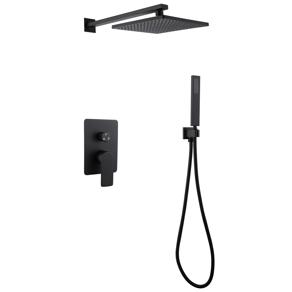 Душевая система ABBER Weiss Insel AF8018B скрытого монтажа без излива, черная матовая в строительном магазине