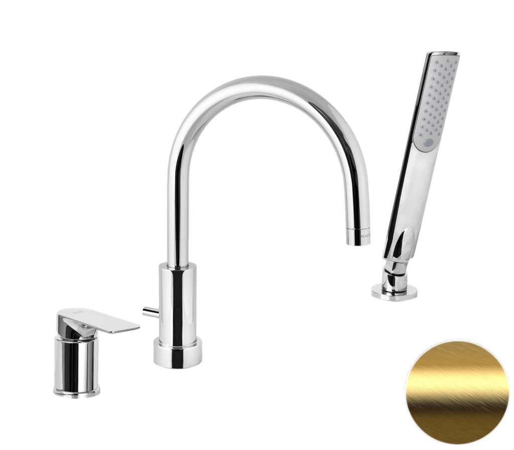 Смеситель для ванны Remer Infinity I07BG, золото брашированное в строительном магазине