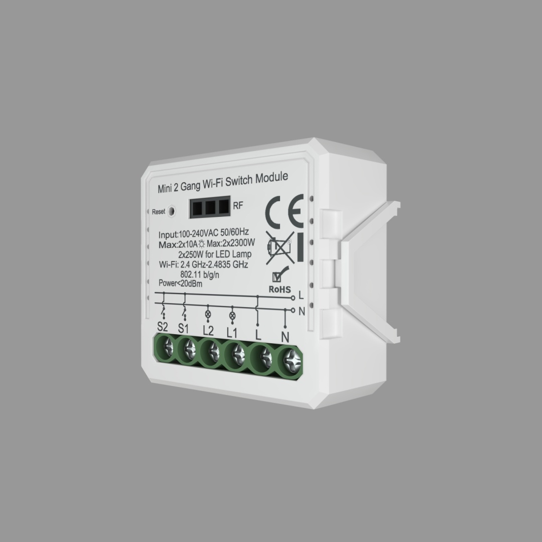 RL1002-SM Двухканальное Wi-Fi реле-выключатель 2 x 2300 Вт / 2 x 250 Вт для LED в строительном магазине