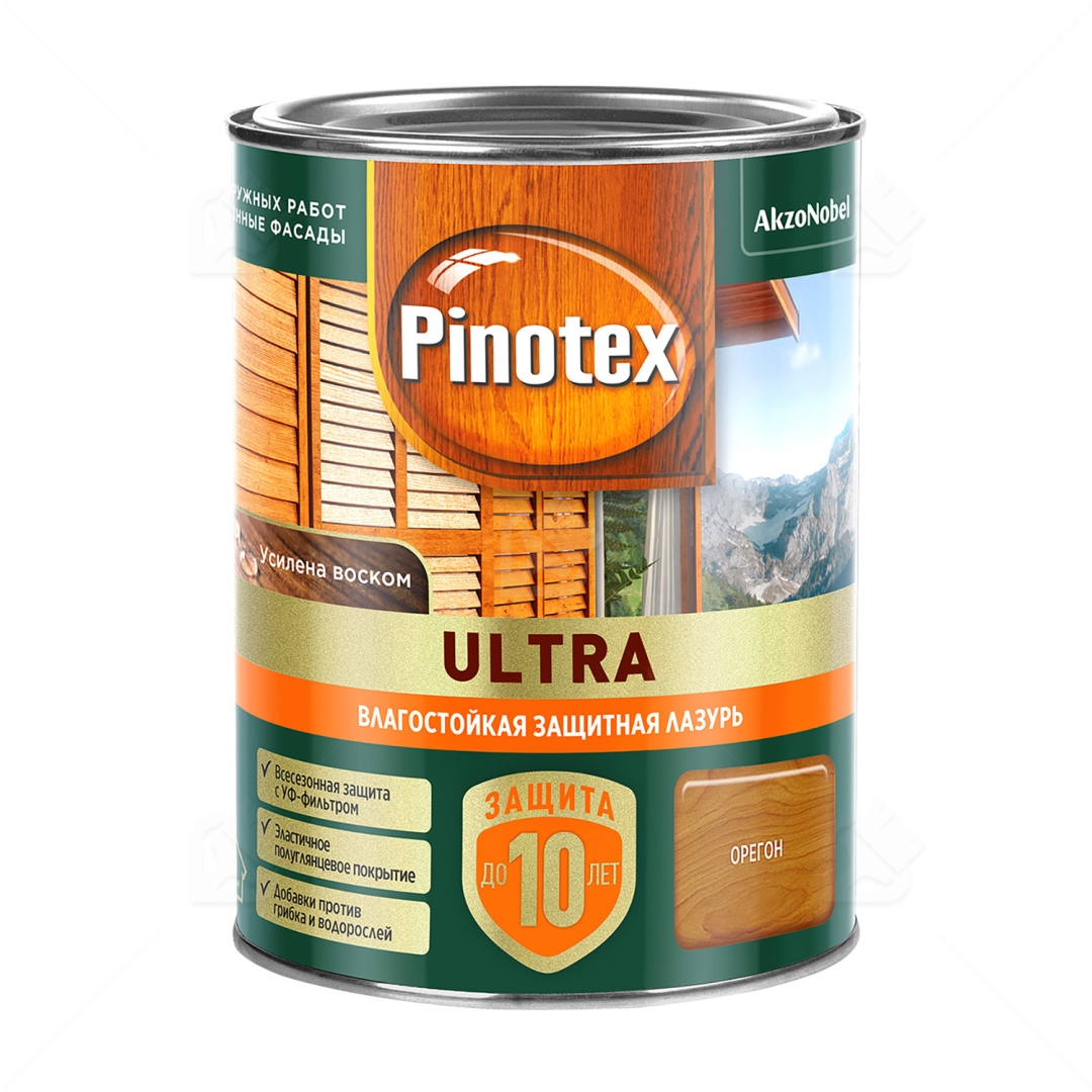 Пропитка Pinotex Ultra AWB полуглянцевая орегон 0,9 л
