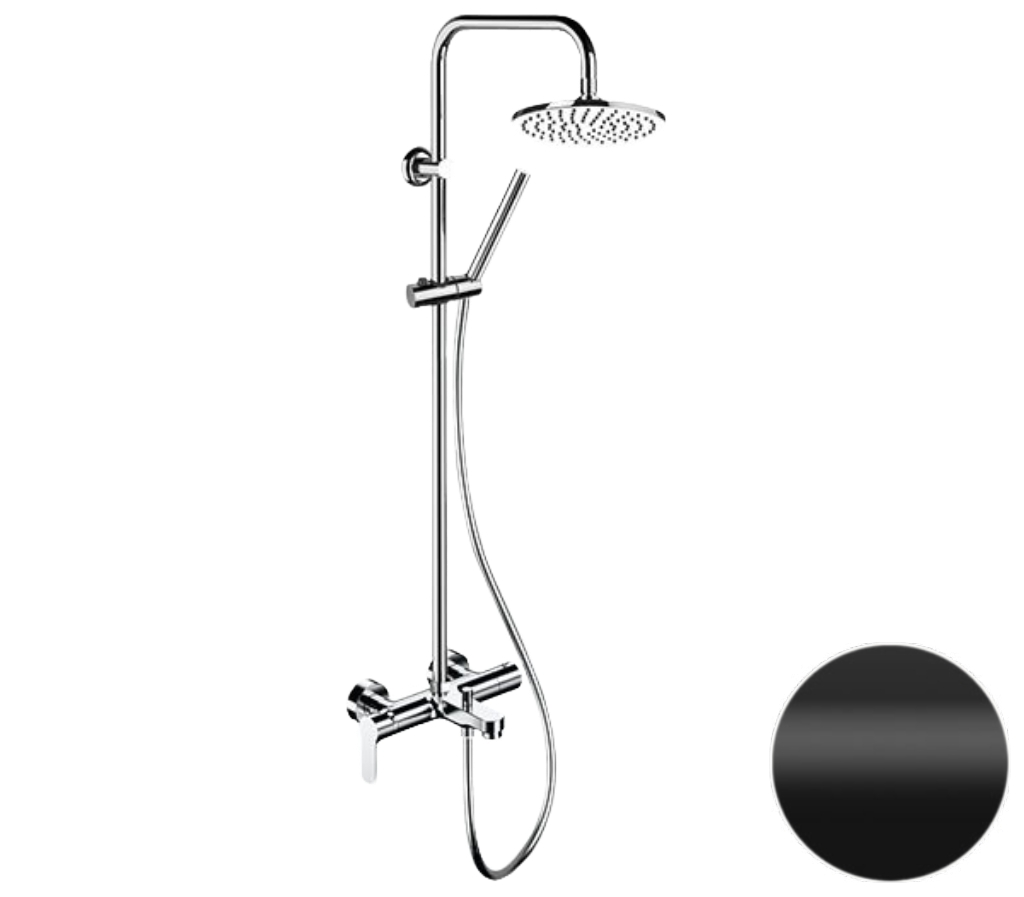 Душевая система с изливом Remer Class Line L34X7MMM20NO, черный матовый в строительном магазине