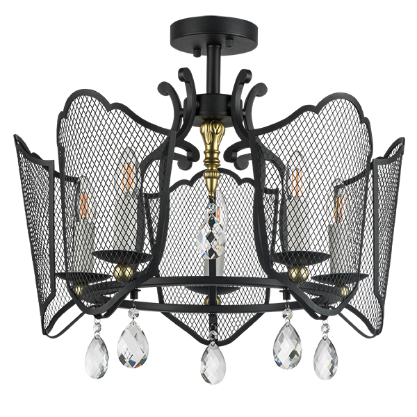 744057 Люстра CASTELLO 5х40W E14 ЧЕРНЫЙ/ЗОЛОТО в строительном магазине