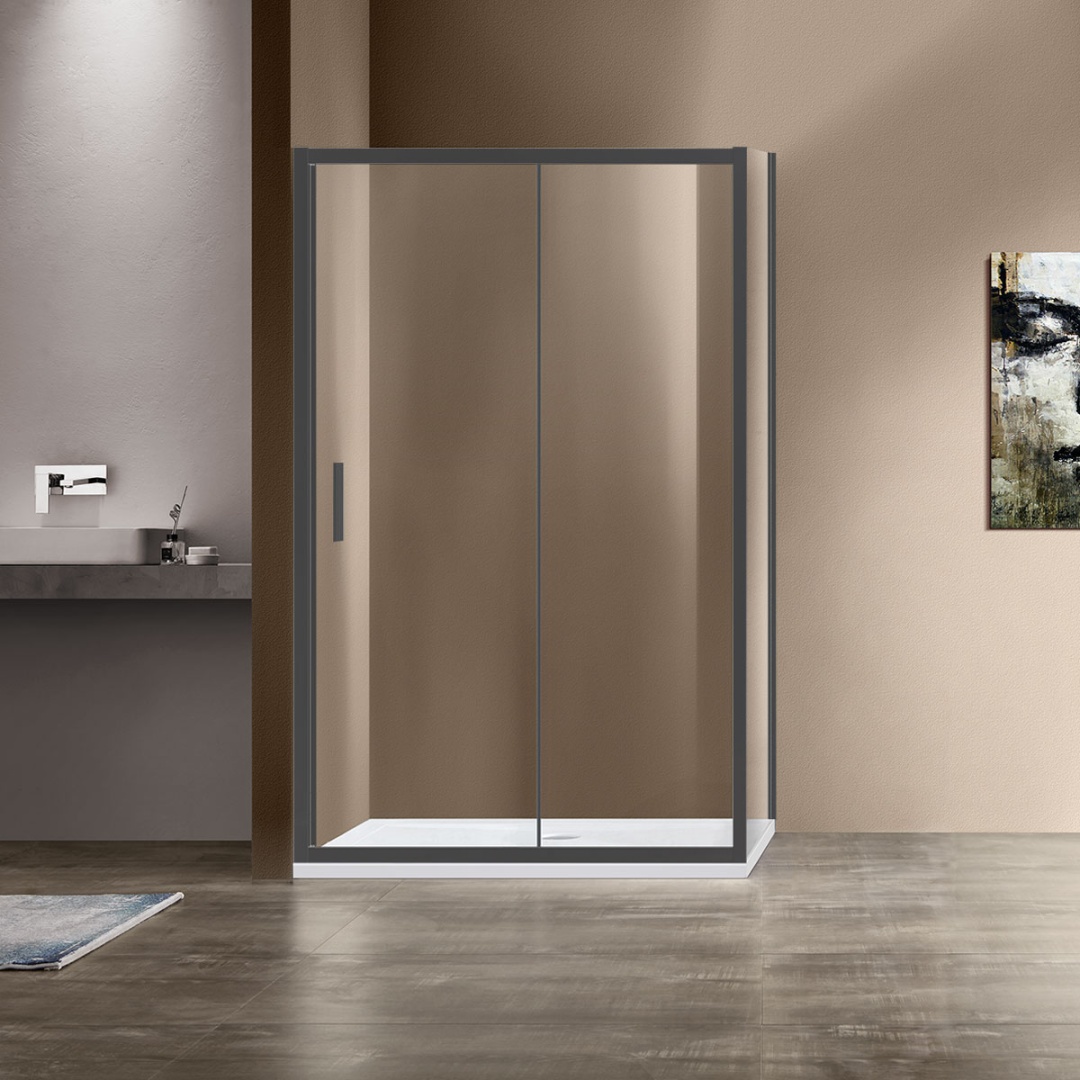 Душевой уголок Vincea Garda VSR-1G8015CLB, 1500x800, черный, стекло прозрачное в строительном магазине