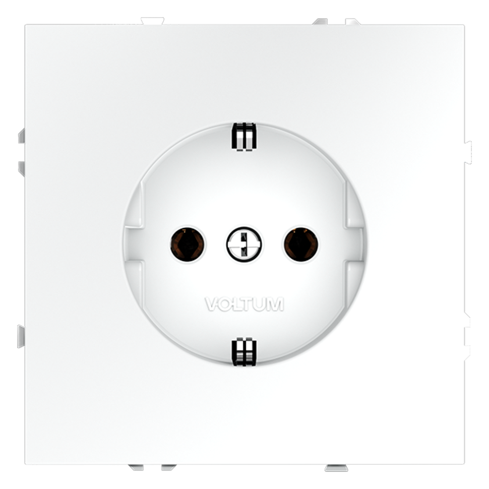 Розетка встраиваемая VOLTUM S70 с заземлением 16А, (белый матовый) в строительном магазине