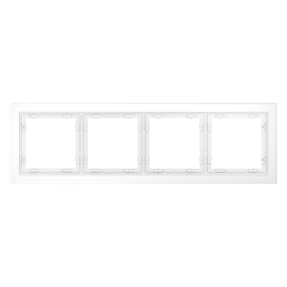 Рамка стеклянная VOLTUM S70 на 4 поста, (белый,матовый,стекло) в строительном магазине