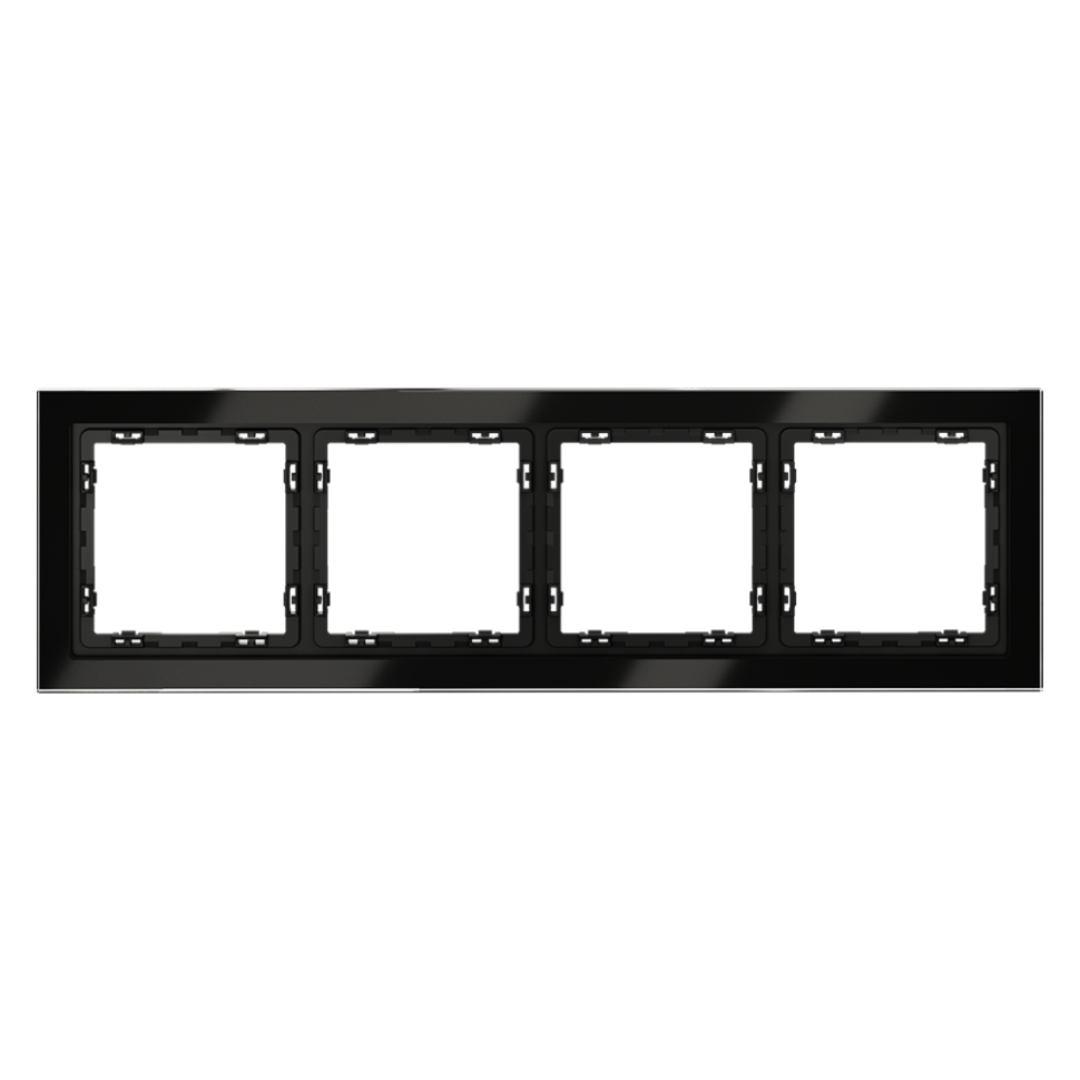 Рамка стеклянная VOLTUM S70 на 4 поста, (черный,стекло) в строительном магазине