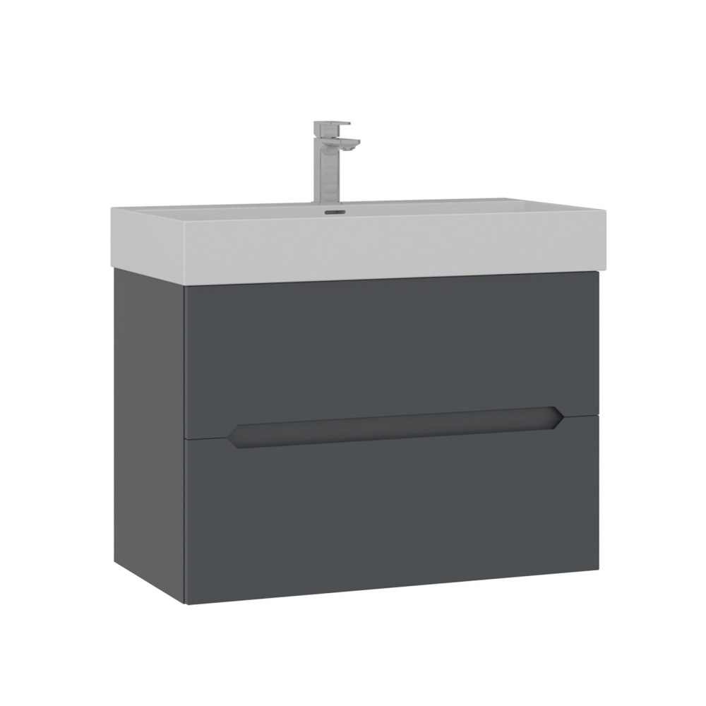 Тумба с раковиной ORKA Malta 80 подвесная, антрацит матовый в строительном магазине