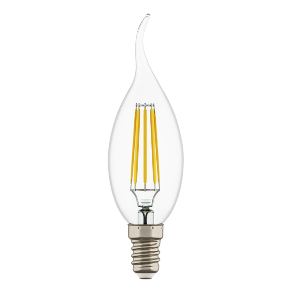933602 Лампа LED FILAMENT 220V CA35 E14 6W=65W 400-430LM 360G CL 3000K 30000H в строительном магазине