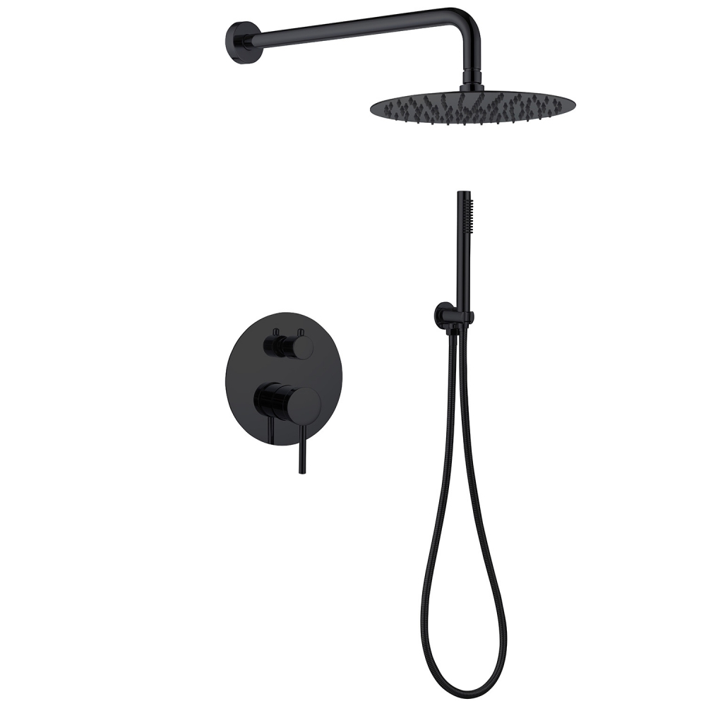 Душевая система ABBER Emotion AF8818B скрытого монтажа без излива, черная матовая в строительном магазине