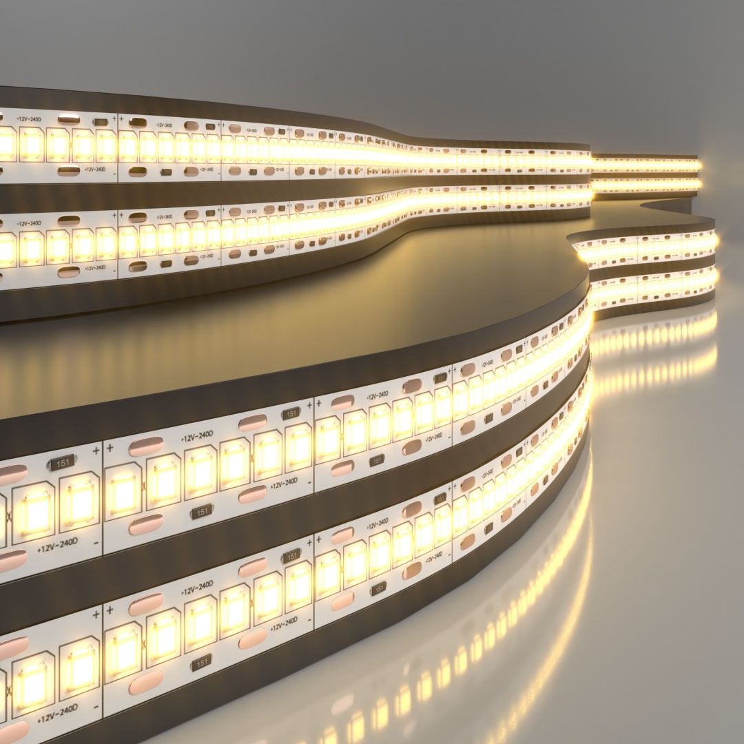 Светодиодная лента 12 В 24 Вт/м 240 Led/м 2835 IP20, теплый белый 3300 K, 5 м Лента светодиодная 12V 16W 240Led 2835 IP20 тёплый белый, 5м в строительном магазине