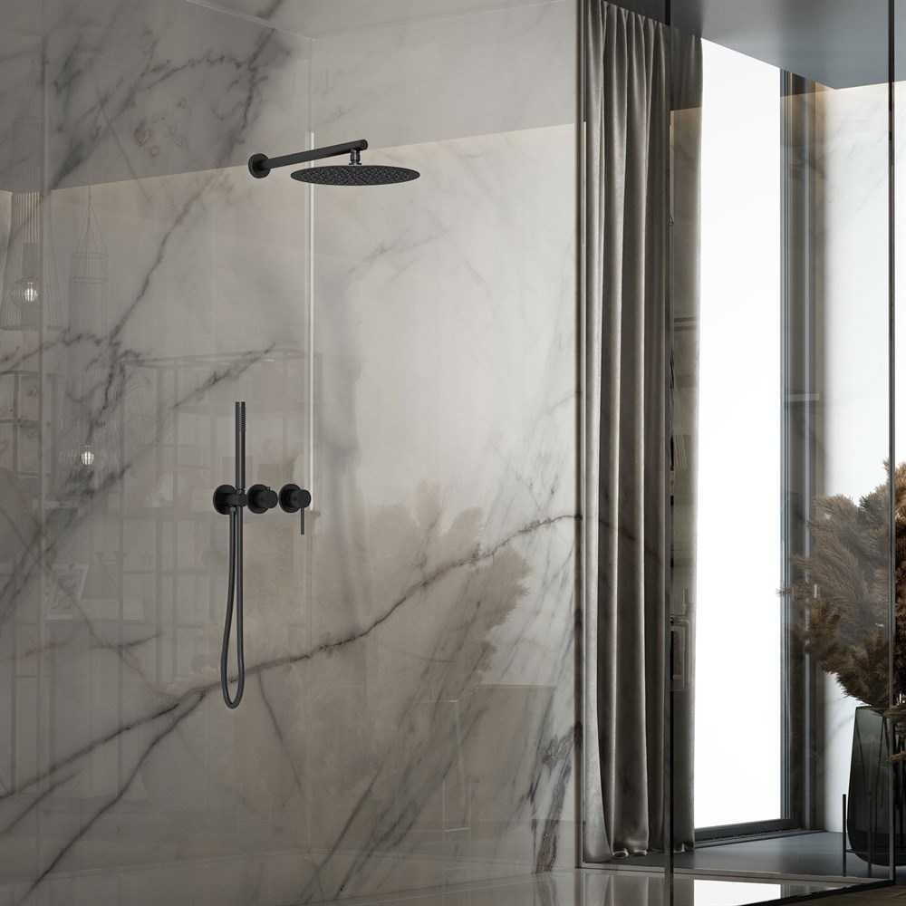 Душевая система Vincea Groove VSFW-4G01MB встраиваемая, 2 режима, 30см верх душ, черный в строительном магазине