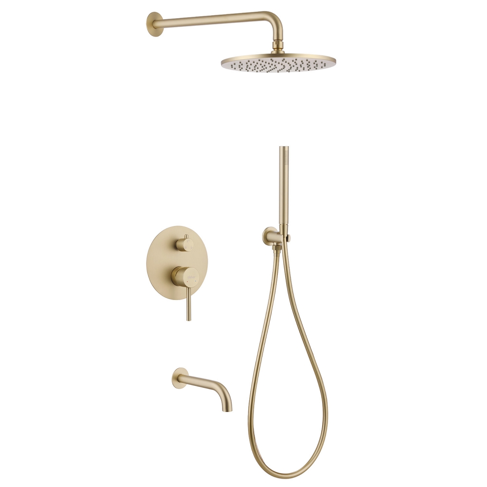 Душевая система ABBER Wasser Kreis AF8117G скрытого монтажа с изливом, золото матовое в строительном магазине