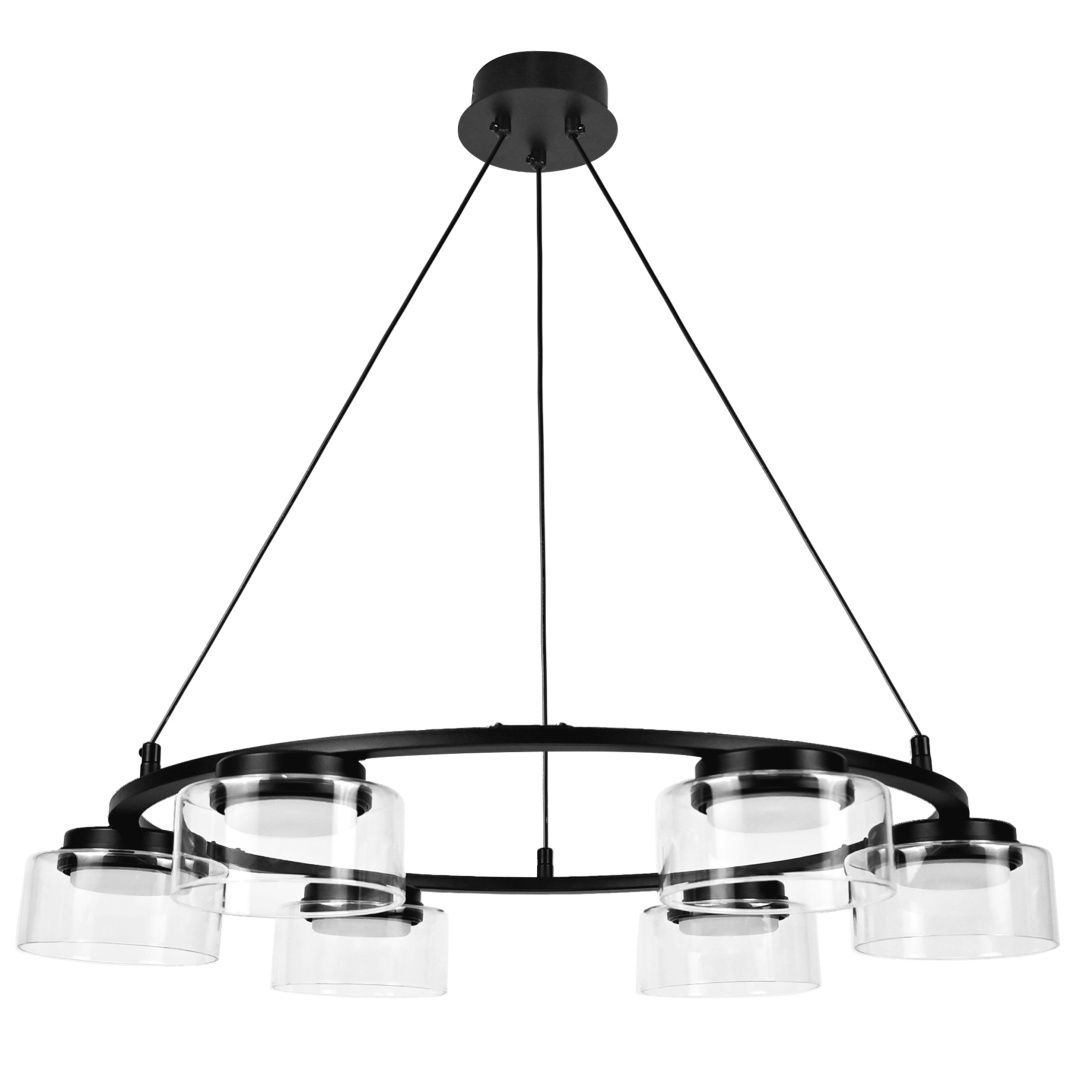 740167 Люстра FICO II 6х12W GX53 ЧЕРНЫЙ/ПРОЗРАЧНЫЙ в строительном магазине