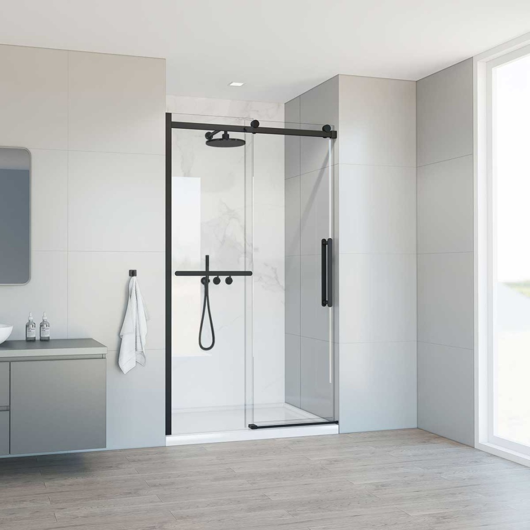 Душевая дверь Vincea Como Soft VDS-1CS120CLB, 1200, черный, стекло прозрачное в строительном магазине