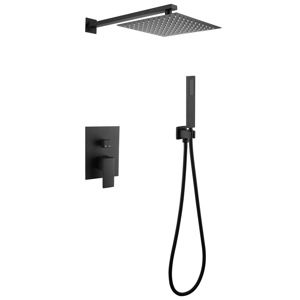 Душевая система ABBER Daheim AF8219B скрытого монтажа без излива, черная матовая в строительном магазине