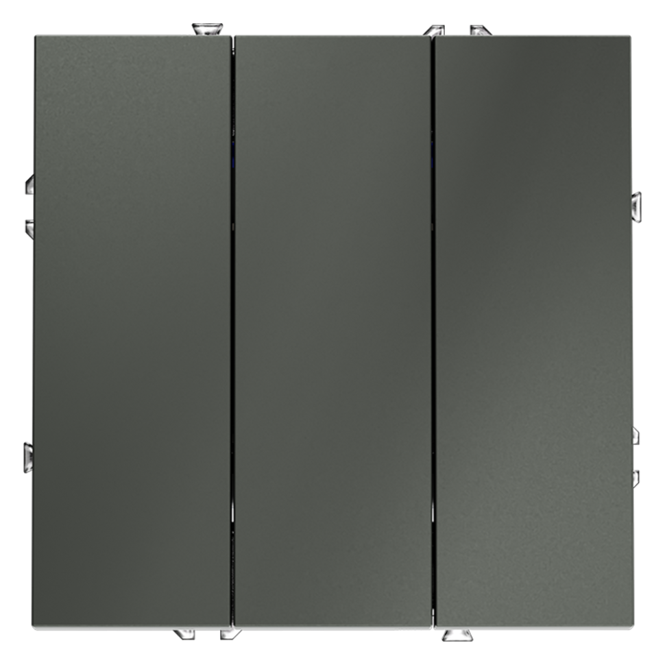 Выключатель встраиваемый VOLTUM S70 трехклавишный 10А, (титан) в строительном магазине