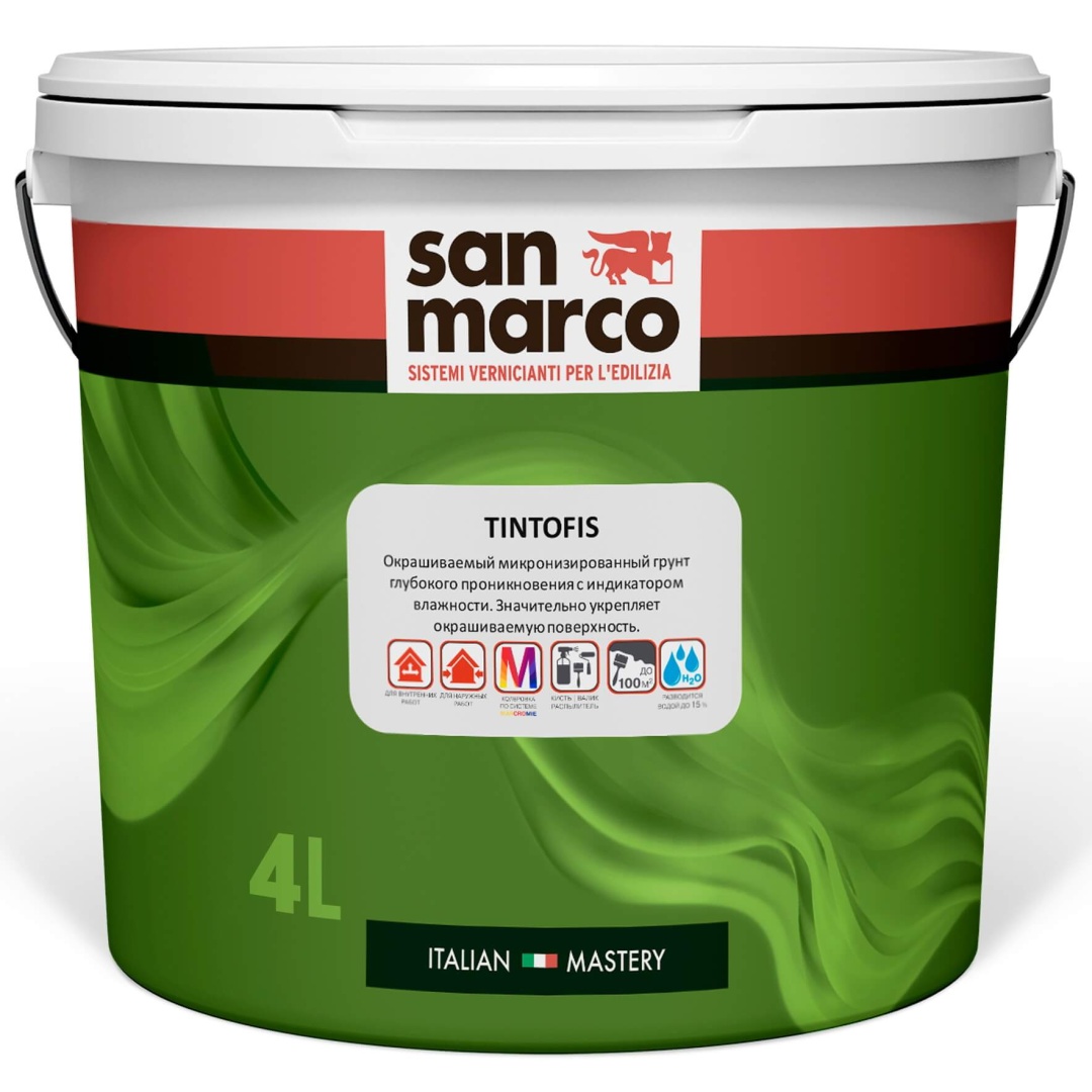 Грунтовка САН МАРКО Тинтофис (SAN MARCO Tintofis) окрашивающая 4л