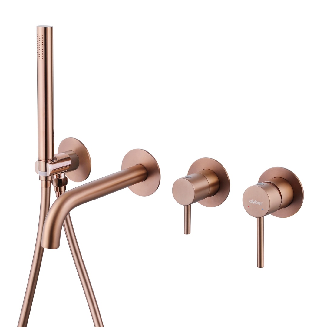 Смеситель ABBER Wasser Kreis AF8130MRG для ванны скрытого монтажа, розовое золото матовое в строительном магазине