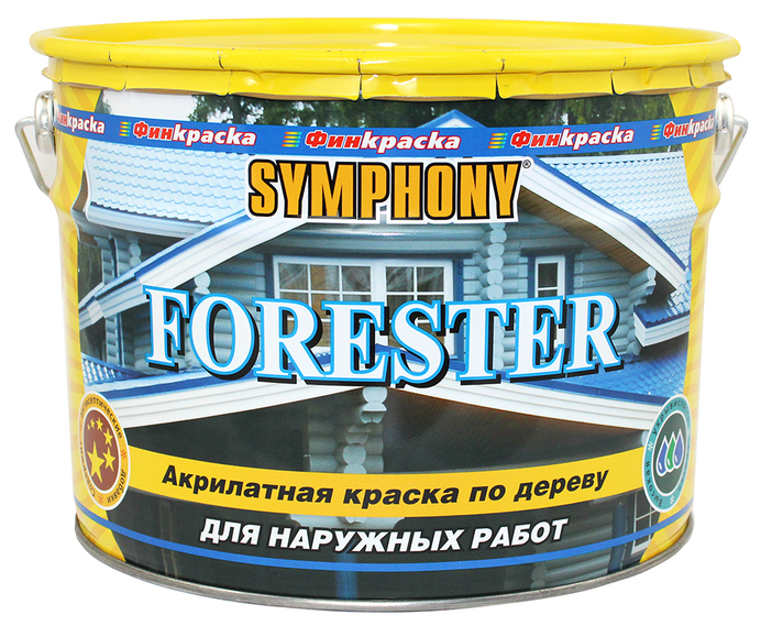 Краска для деревянных фасадов Symphony Forester акрилатная эластичная шелковисто-матовая 2,7л в строительном магазине