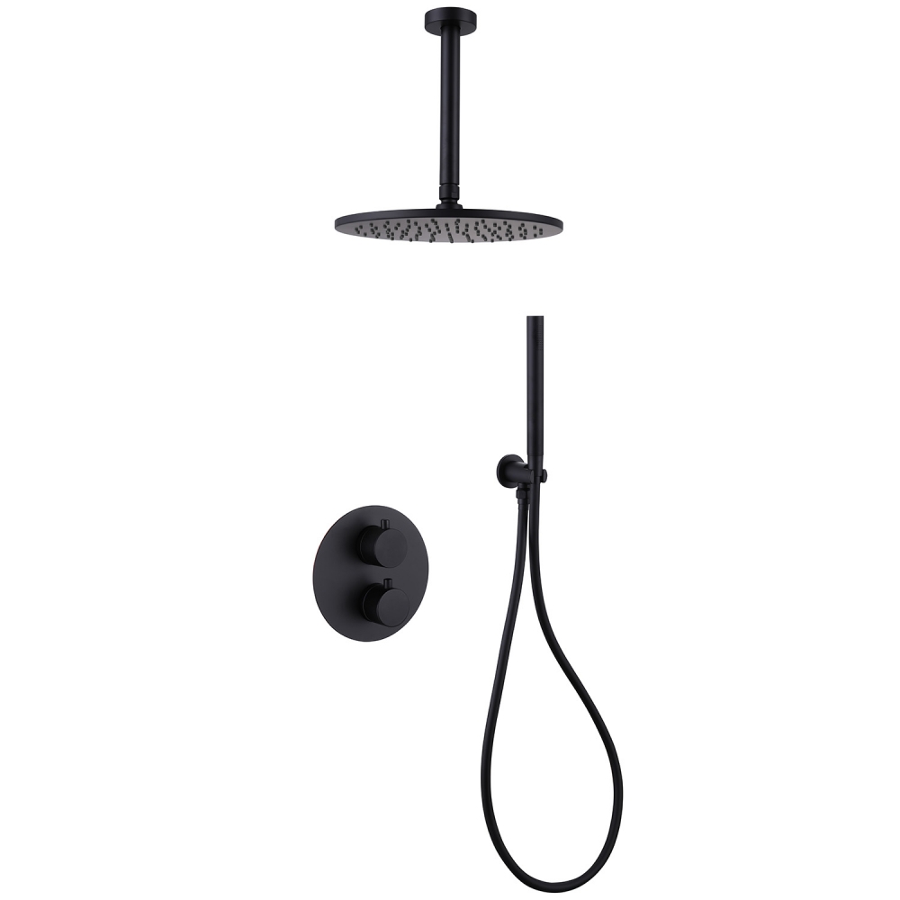 Душевая система ABBER Wasser Kreis AF8121B скрытого монтажа без излива, черная матовая в строительном магазине