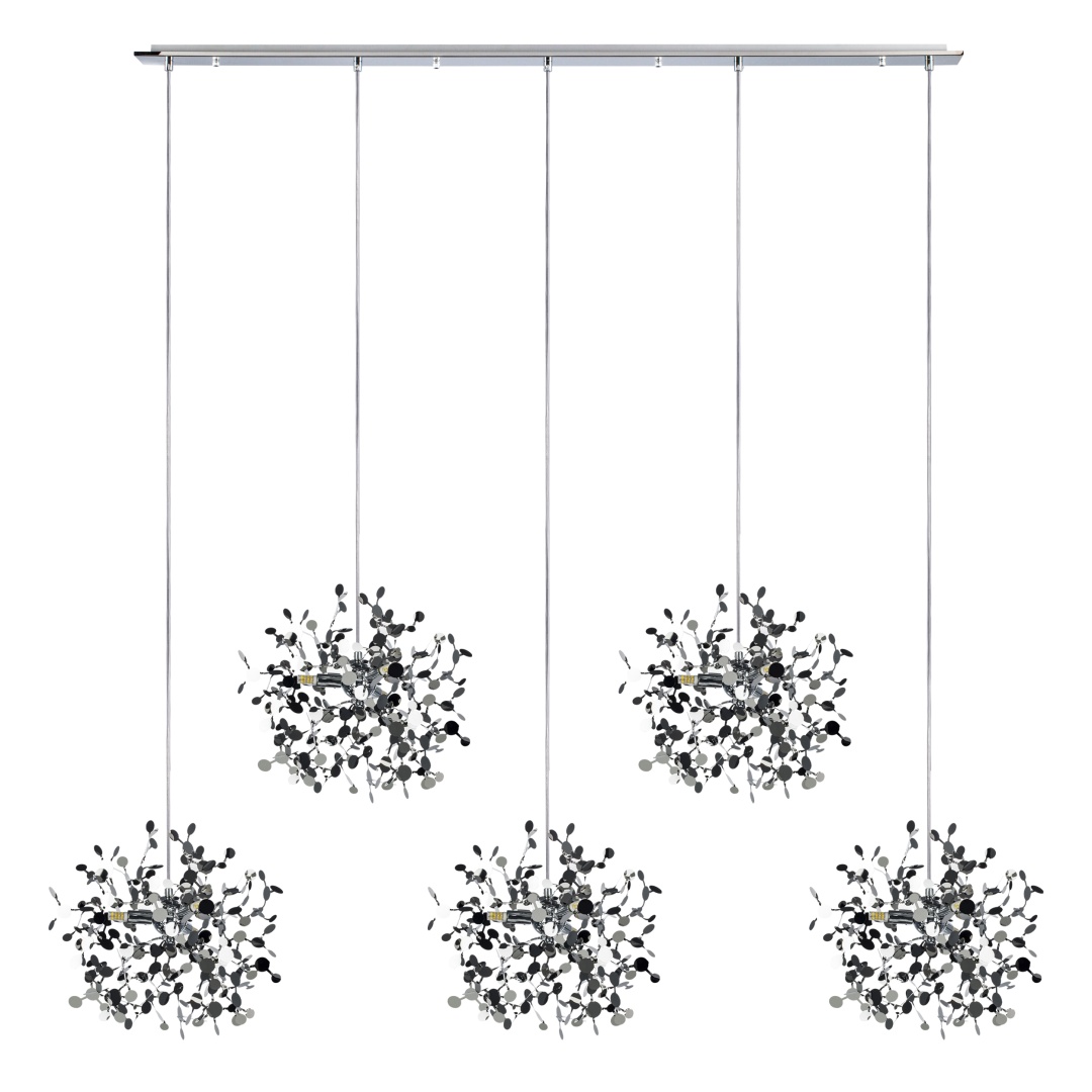 L5PL721134 Подвес пятерной линейный EXTRA 5x3x5W(led) G9 (721134 - 5 + 572164 -1) ХРОМ в строительном магазине