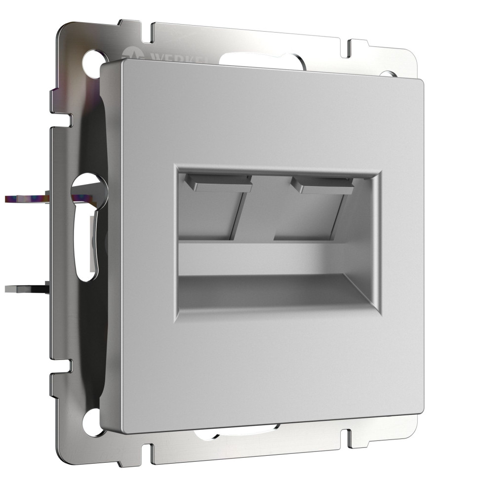 Розетка двойная Ethernet RJ-45 серебряный W1181106 в строительном магазине