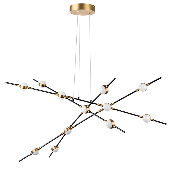 745247 Люстра BERGAMO LED 5Wх12 4800LM ЧЕРНЫЙ МАТОВЫЙ/ЗОЛОТО 4000K в строительном магазине