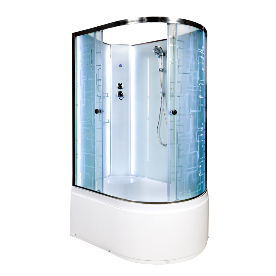 Душевая кабина Deto EM 4512 LED L N без крыши в строительном магазине